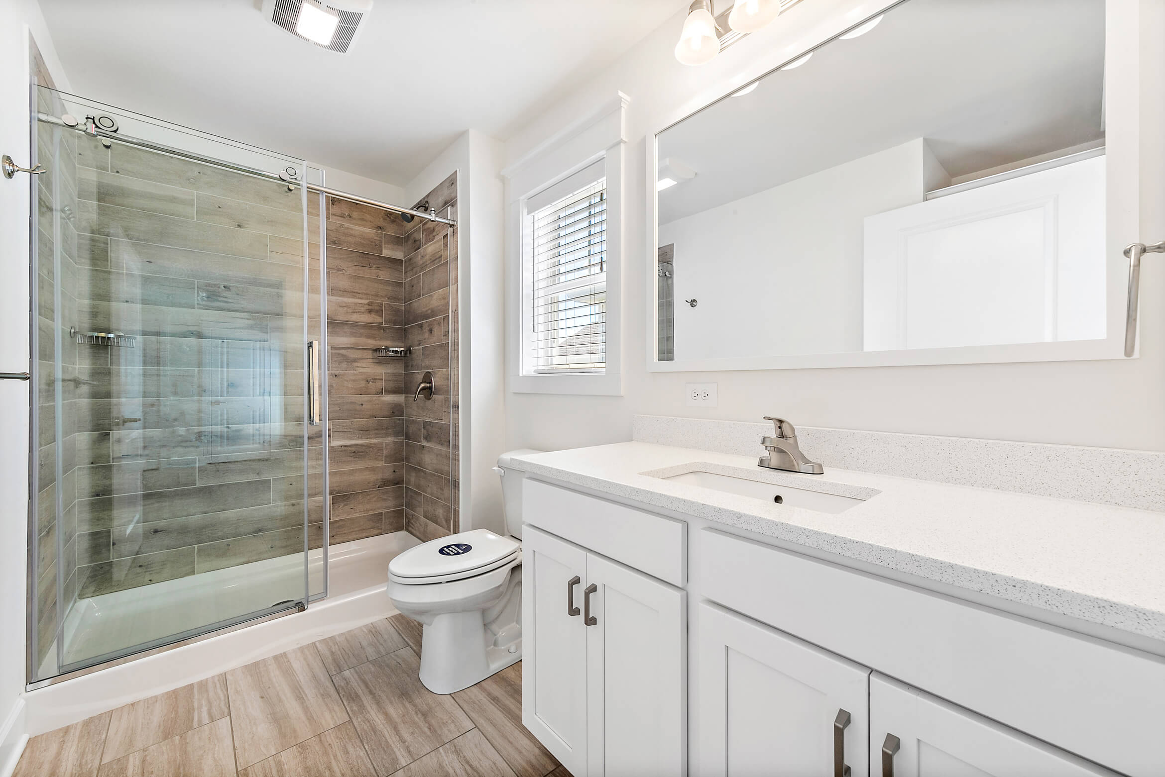 Master bathroom with white finishes