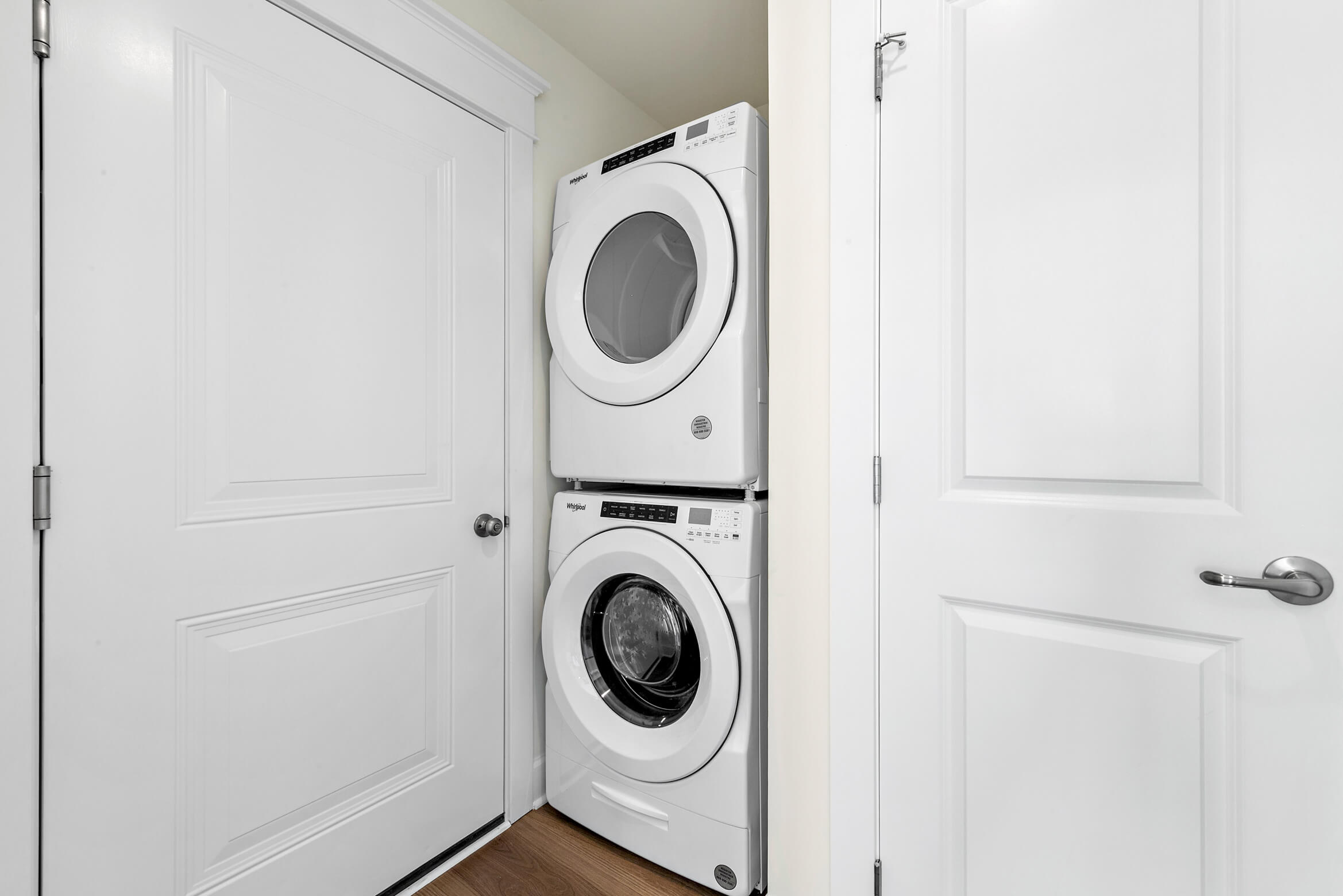 Stacked washer and dryer