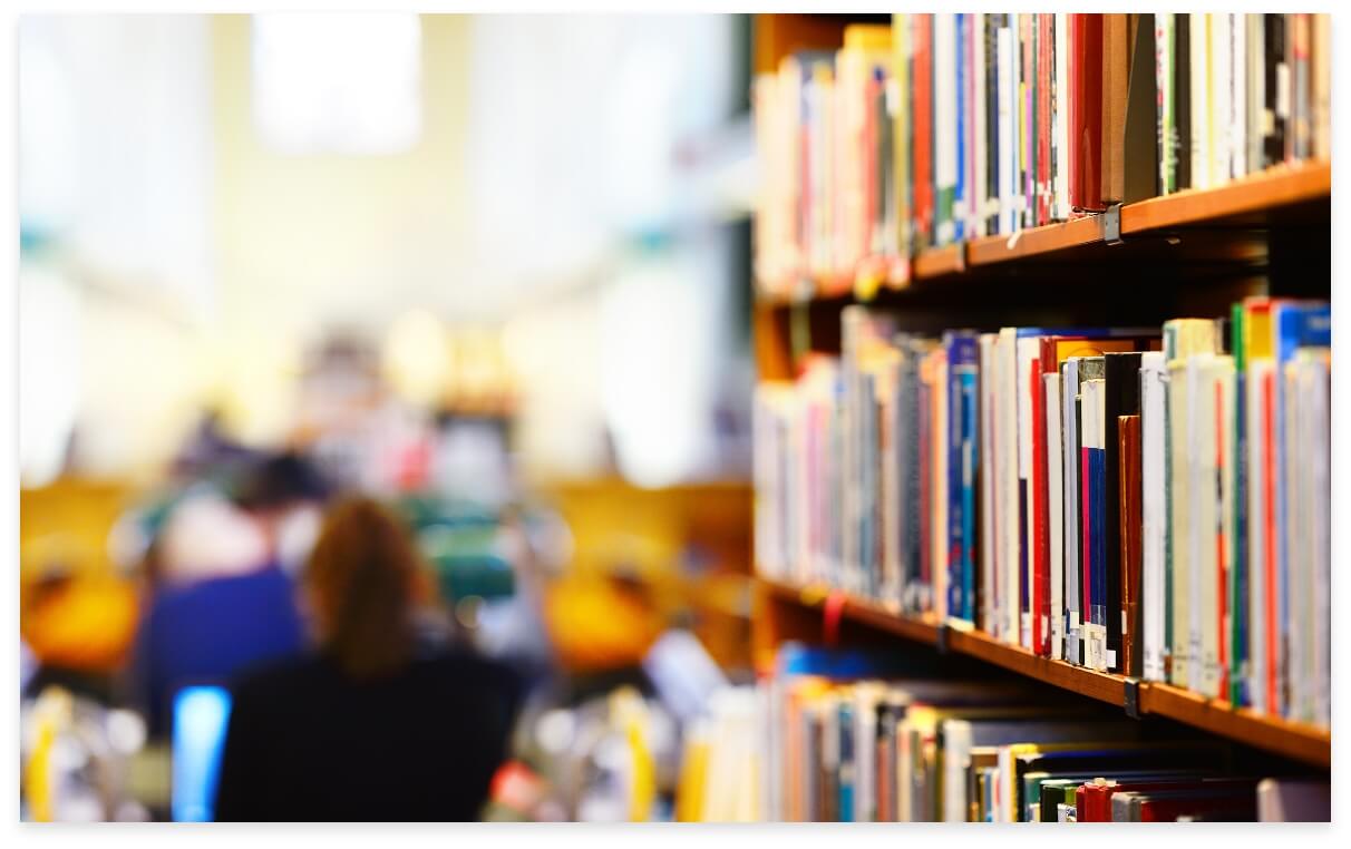 Books at a library