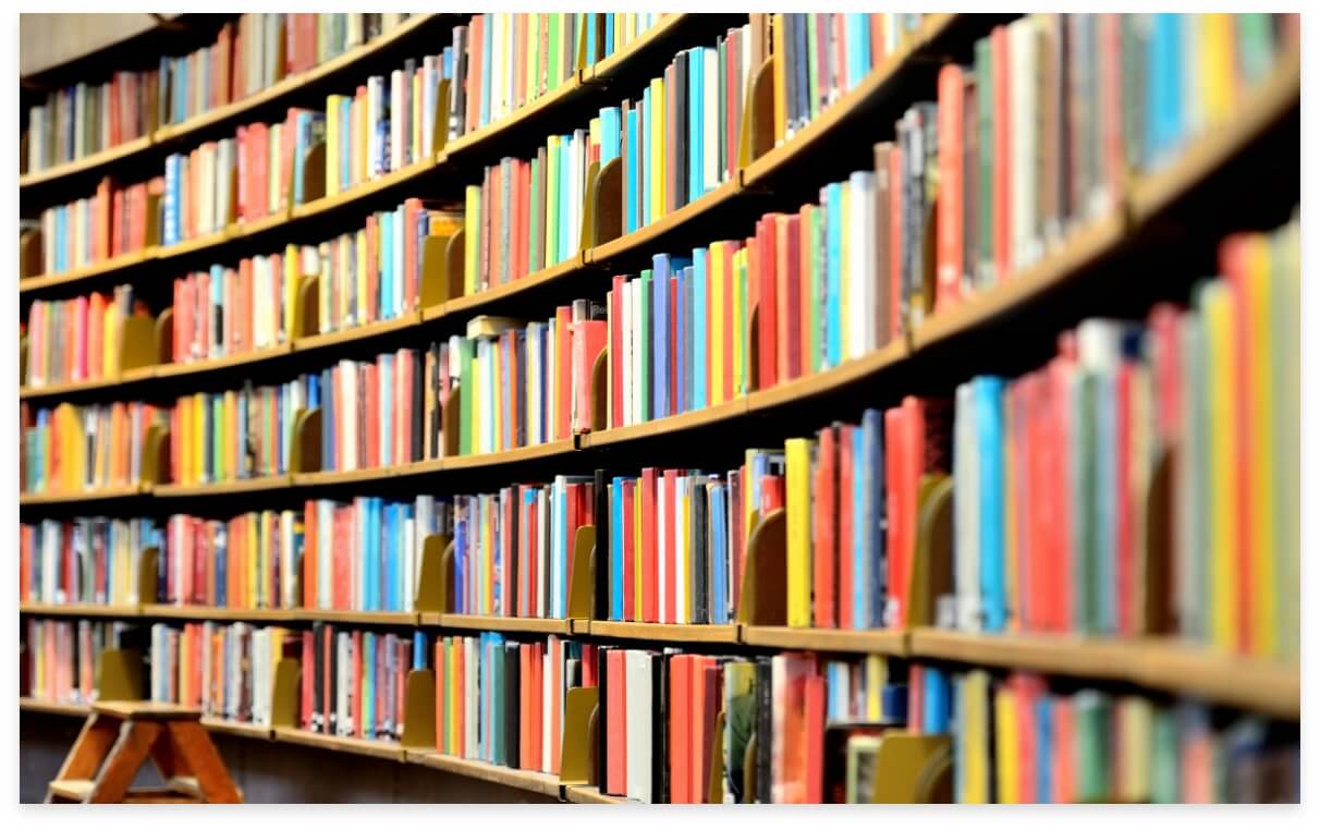 Books at a library