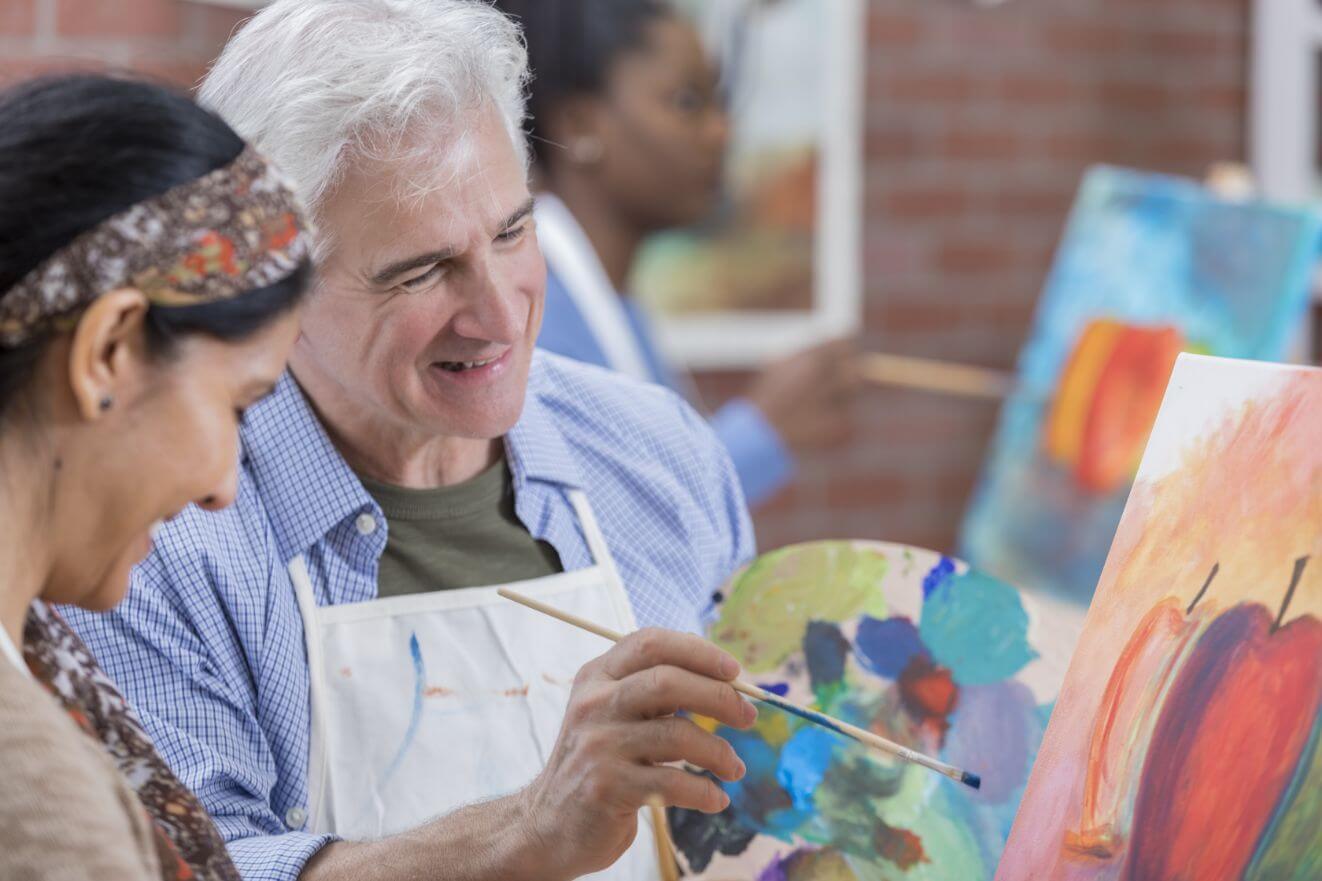 Painting in the 55+ community clubhouse in Ocean County, NJ
