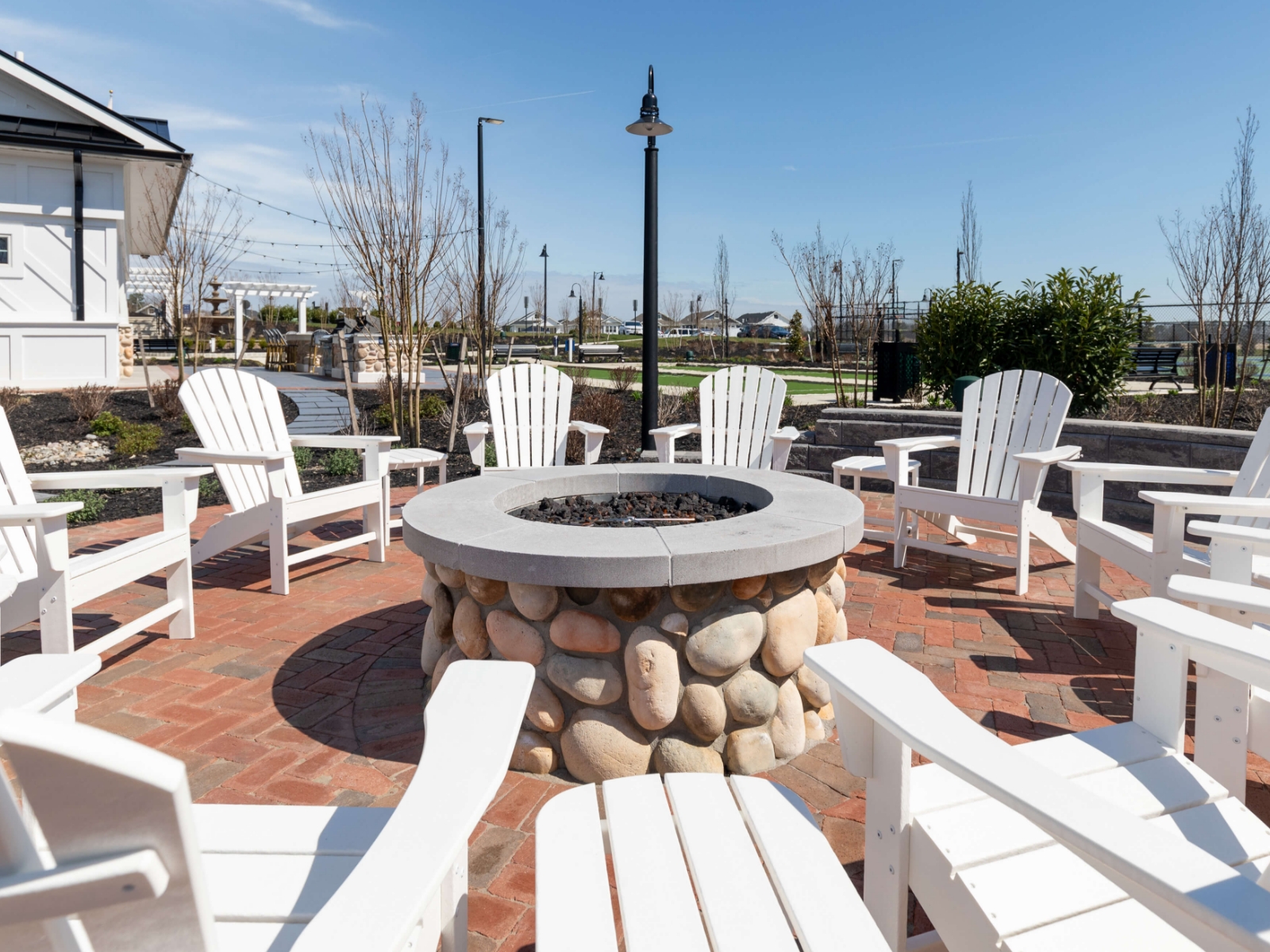Fire pit with chairs
