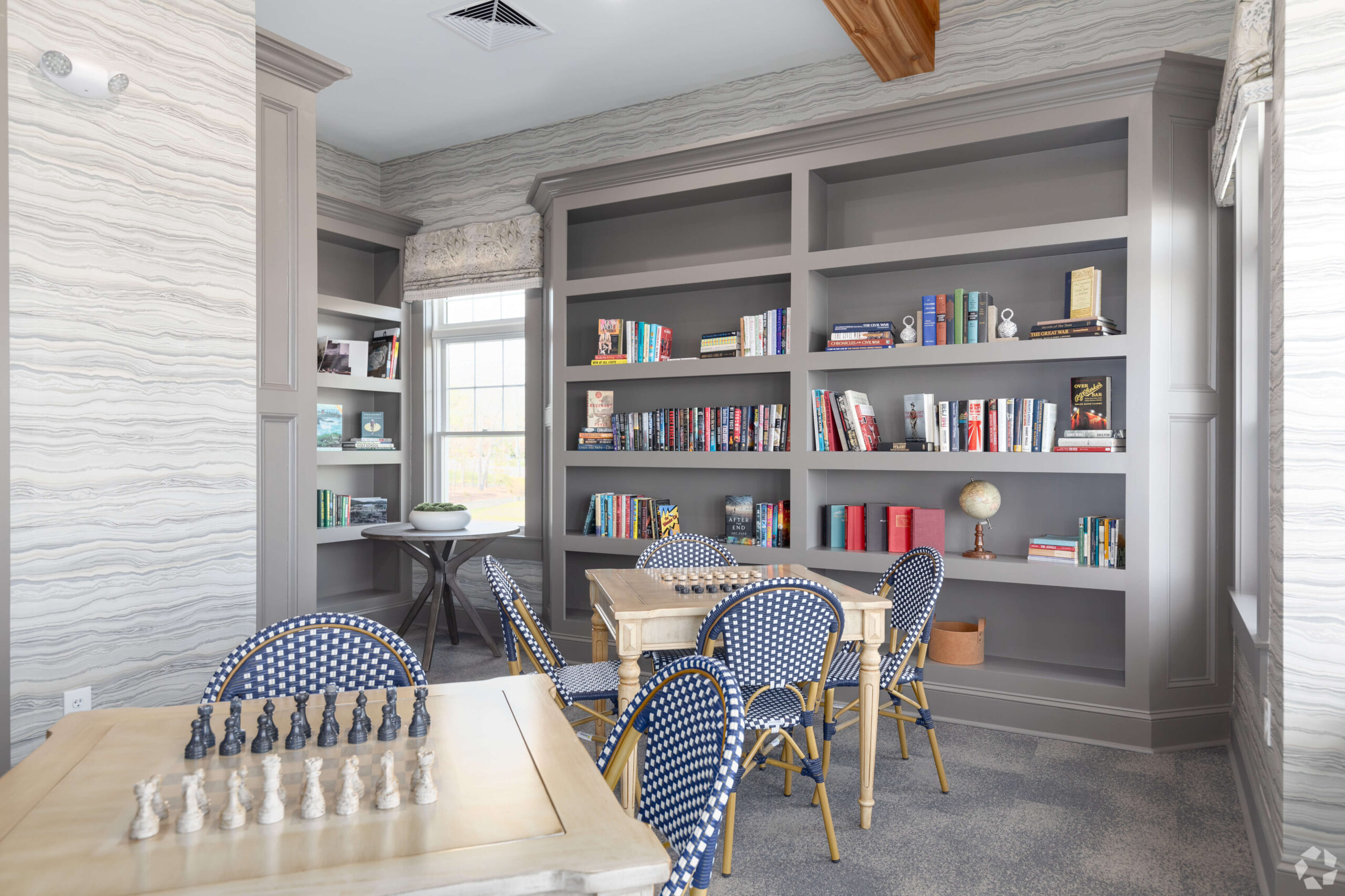 Library with chess tables
