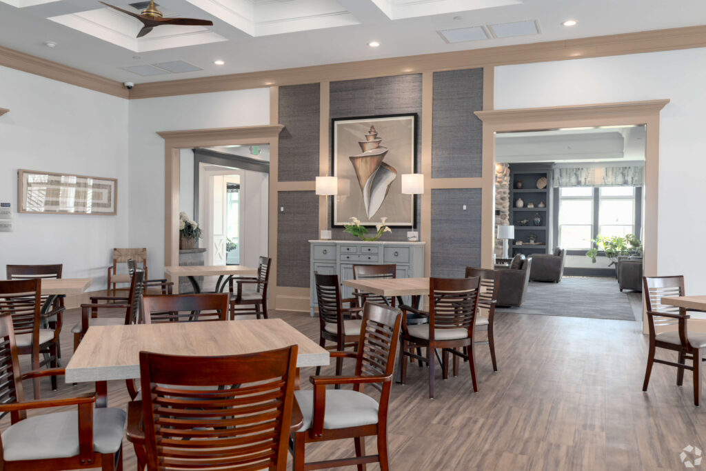 Tables in the clubhouse