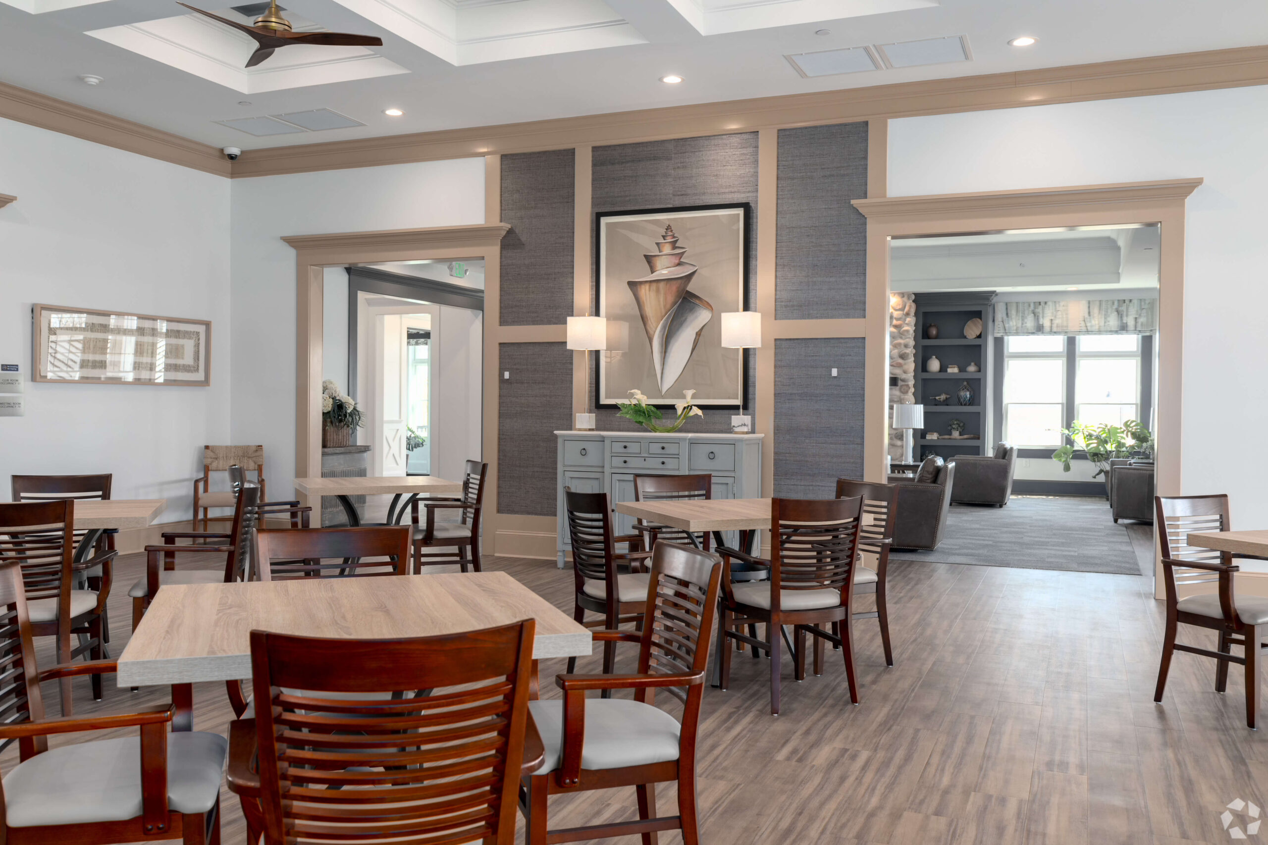 Tables in the clubhouse