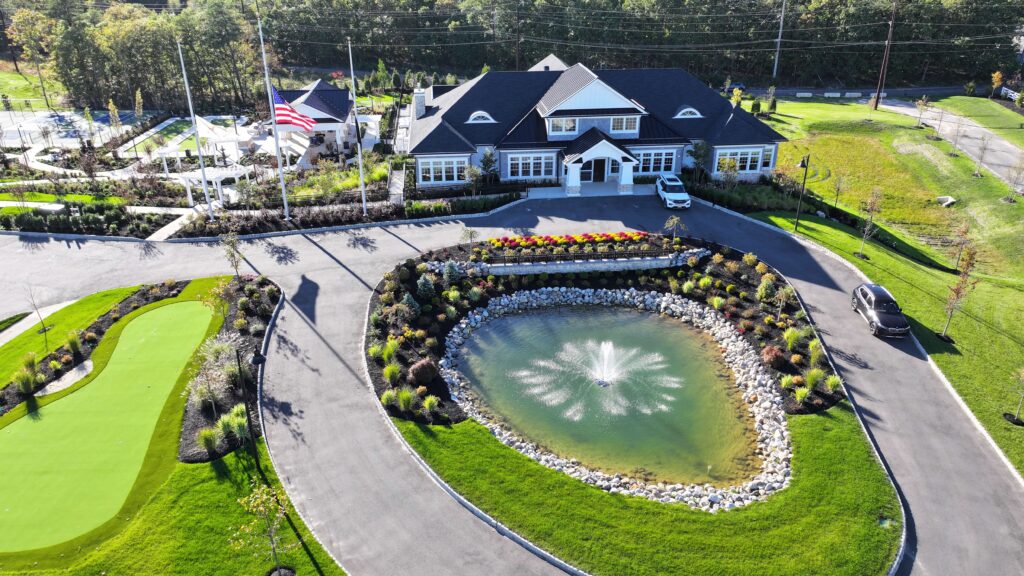 Fountain in front of the clubhouse
